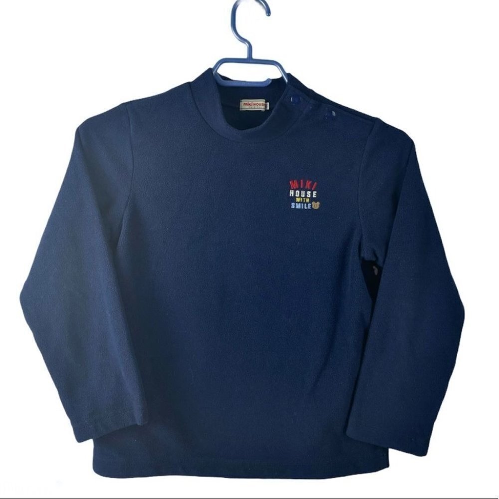 MIKI HOUSE Navy Mock Neck Long Sleeve Fleece 6YR